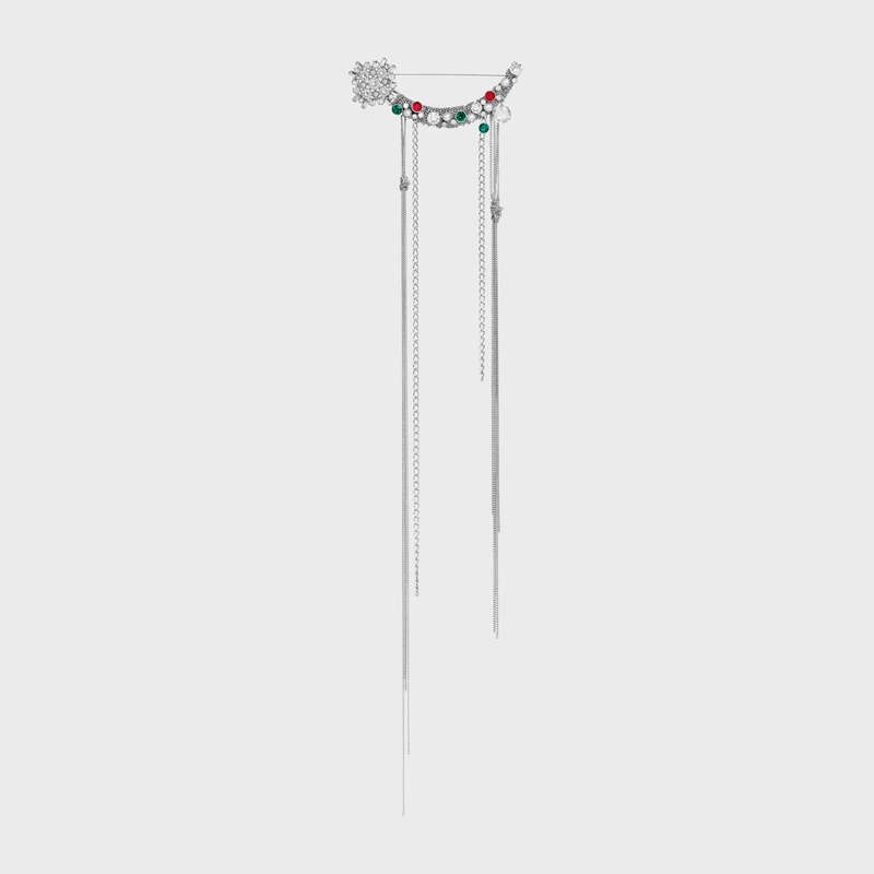 Celine Les Pierres Star Brooch In Brass With Rhodium Finish Küpe Renkli | CL-591675