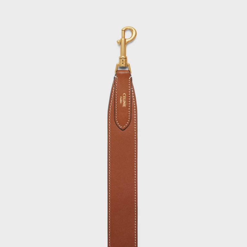 Celine Long Askılı In Smooth Calfskin With Gold Finishing Küçük Deri Ürünler Kahverengi | CL-592902