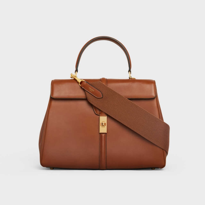 Celine Long Askılı In Tekstil And Calfskin Küçük Deri Ürünler Kahverengi | CL-592911