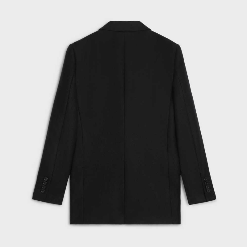 Celine Long In Cashmere Flannel Mont Siyah | CL-592654