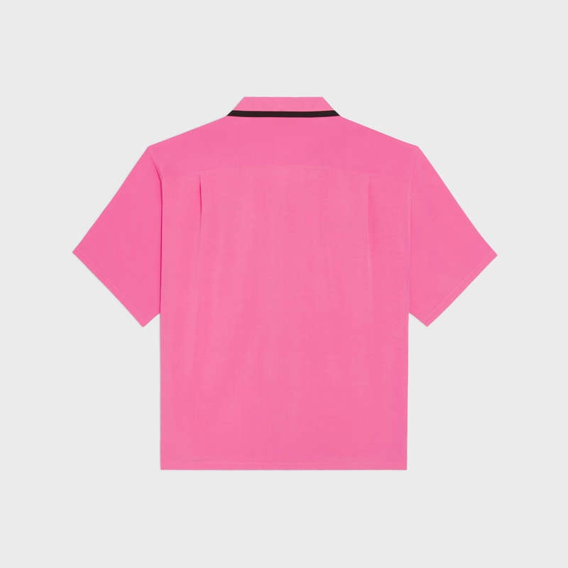 Celine Loose Bowling In Rayon Twill Gömlek Pembe | CL-592151
