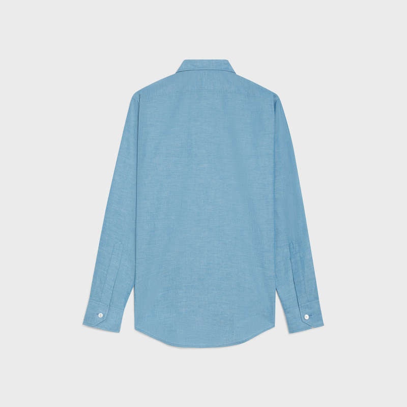 Celine Loose Carnaby In Chambray Pamuklu Gömlek Mavi | CL-592170
