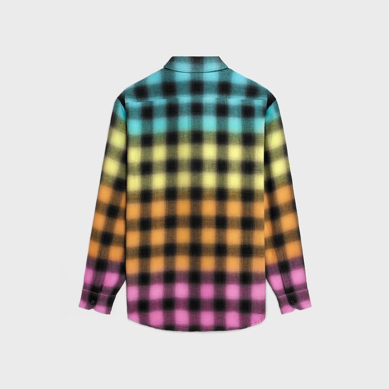 Celine Loose In Checked Pamuklu Linen Gömlek Renkli | CL-592159