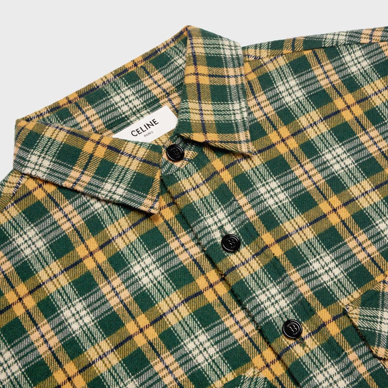 Celine Loose In Checked Yün Gömlek Çizgili | CL-592160