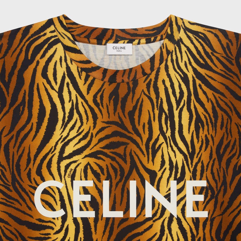 Celine Loose In Jersey T-shirt Beyaz | CL-592134
