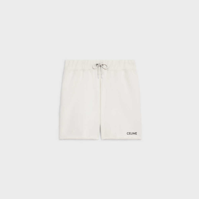Celine Loose In Pamuklu Fleece Pantolon Krema Siyah | CL-592758