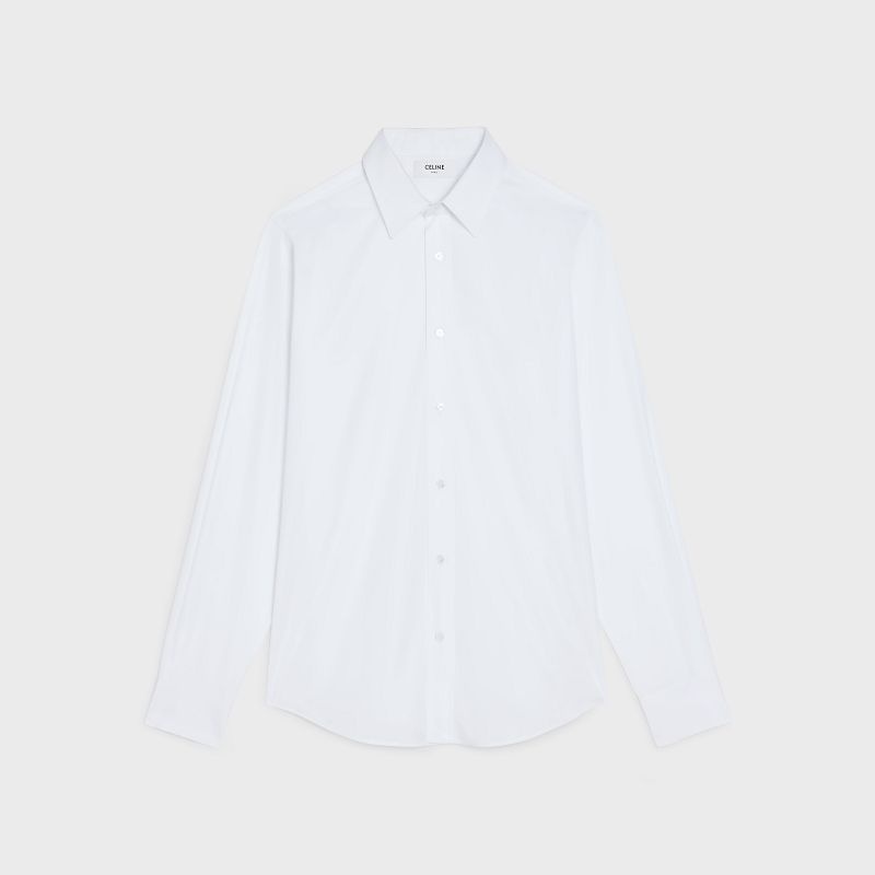 Celine Loose In Pamuklu Poplin Gömlek Beyaz | CL-592178