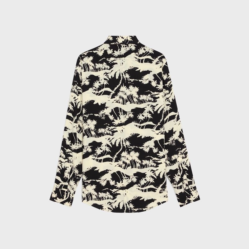 Celine Loose In Printed Viscose Gömlek Siyah | CL-592163
