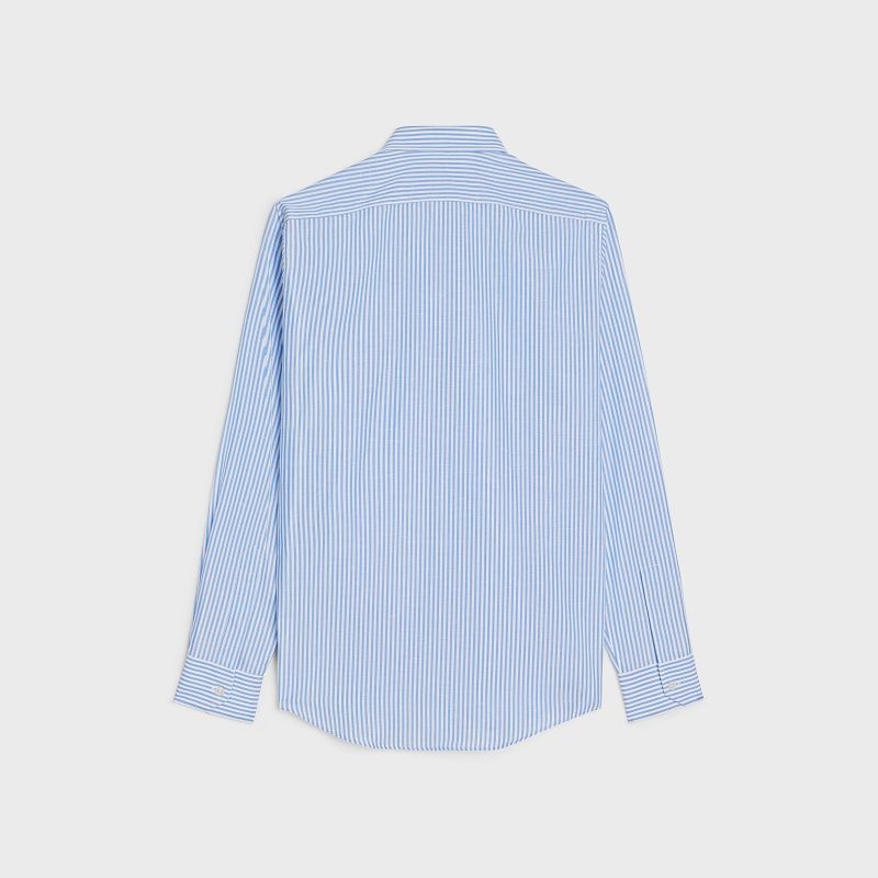 Celine Loose In Çizgili Pamuklu Linen Gömlek Çizgili | CL-592175