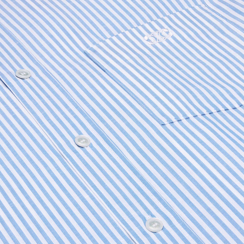 Celine Loose In Çizgili Pamuklu Linen Gömlek Çizgili | CL-592175