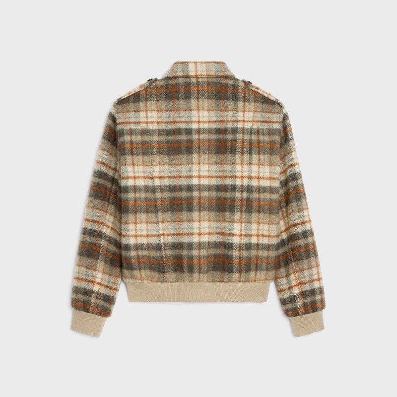 Celine Loose Teddy In Brushed Checked Tweed Blousons Renkli | CL-591940