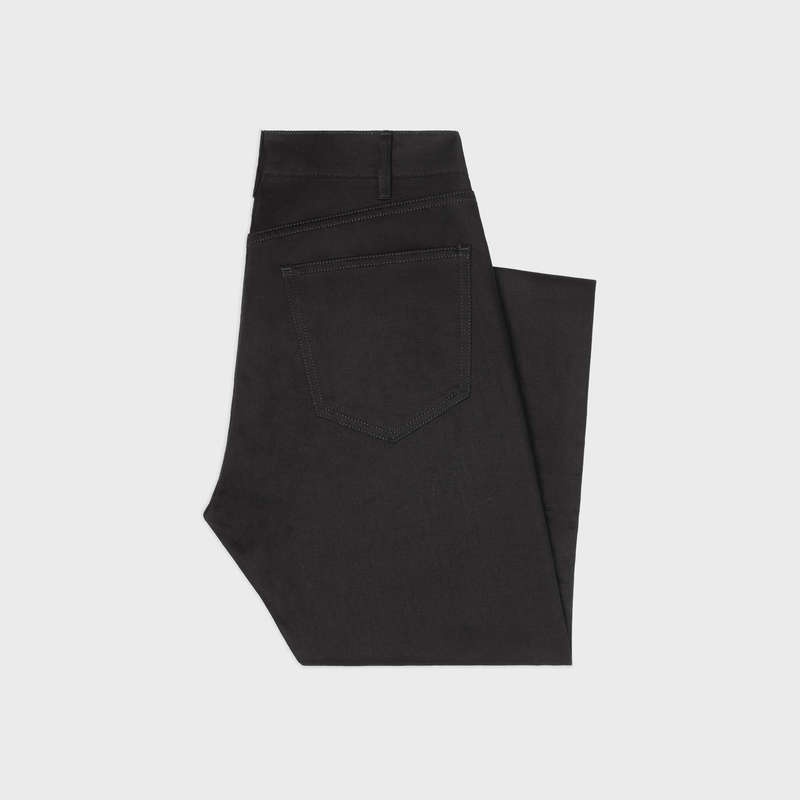 Celine Lou Jeans In Pure Black Wash Denim Pantolon Siyah | CL-592059