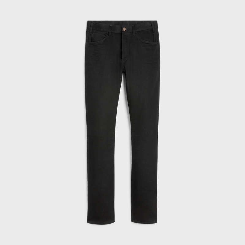 Celine Lou Jeans In Pure Black Wash Denim Pantolon Siyah | CL-592059