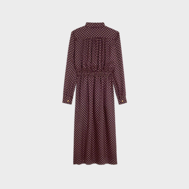 Celine Low LavallièRe In Silk Elbise Bordo | CL-592855