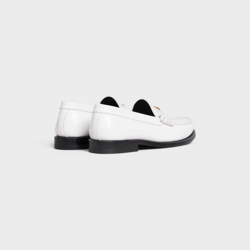 Celine Luco Triomphe In Polished Bullskin Makosen Beyaz | CL-592527