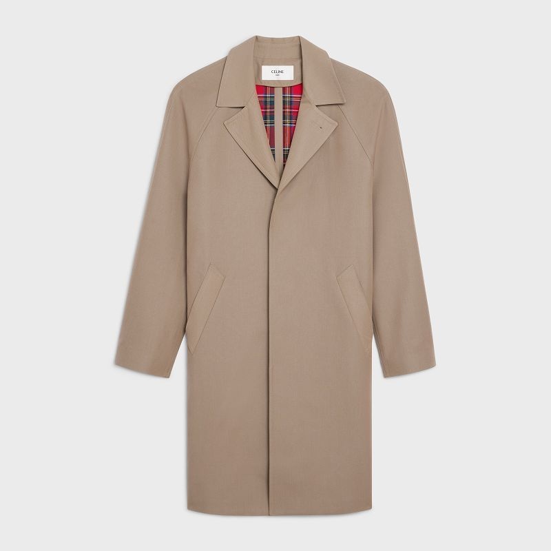 Celine Mac 3-button In Yün And Pamuklu Kaban Kahverengi | CL-591975
