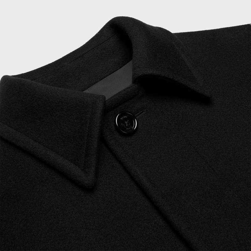 Celine Mac In Double Face Cashmere Yün Kaban Siyah | CL-591976