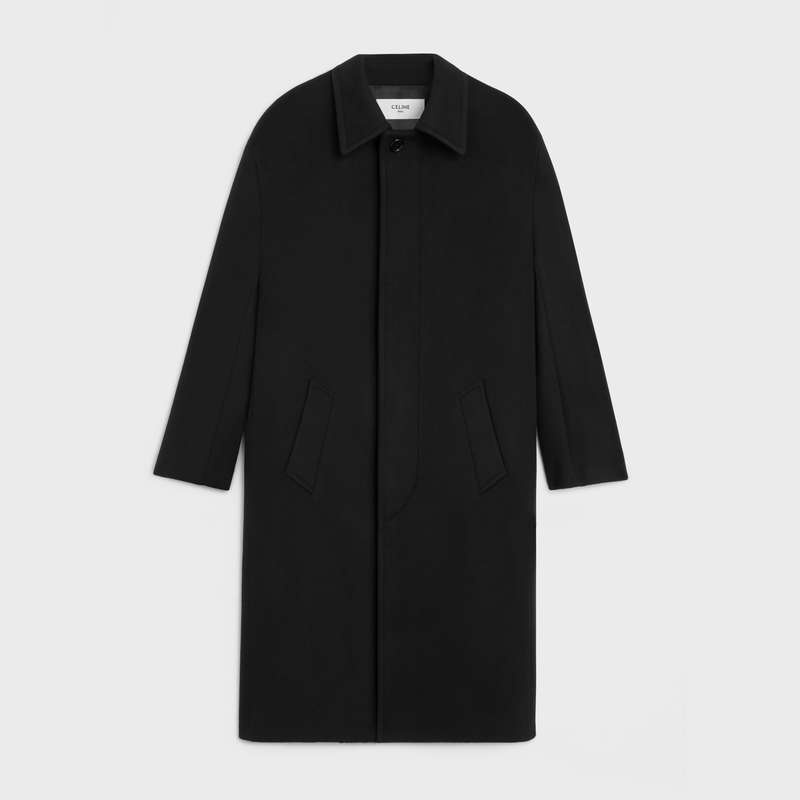 Celine Mac In Double Face Cashmere Yün Kaban Siyah | CL-591976
