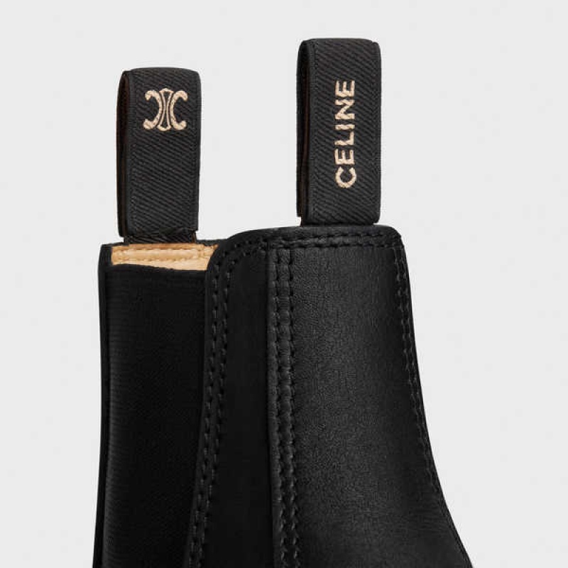Celine Margaret Chelsea In Calfskin Bot Siyah | CL-592496