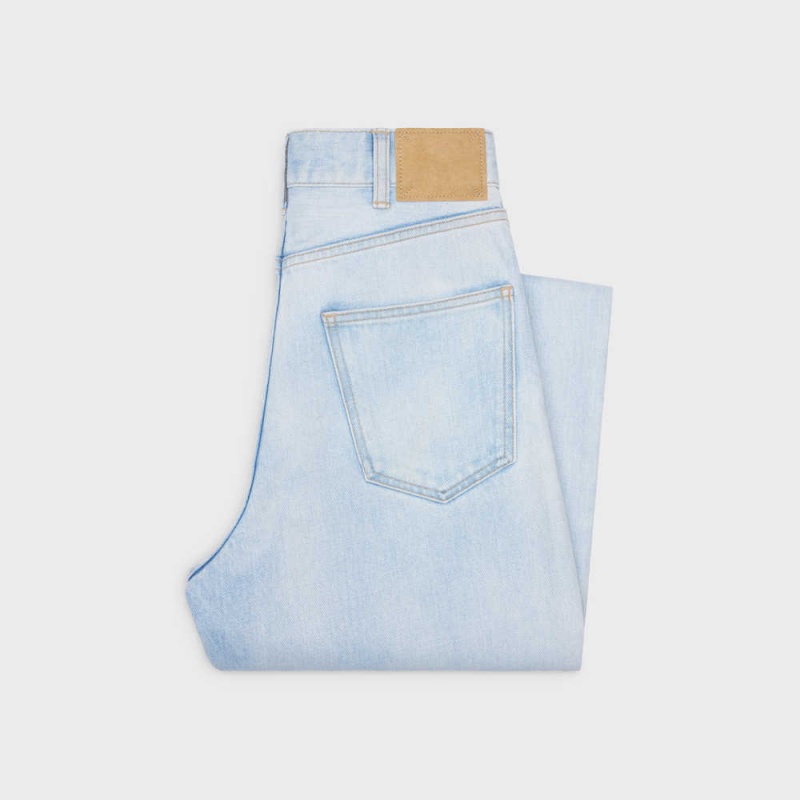 Celine Margaret Jeans In Sun-faded Wash Denim Pantolon Turuncu Açık Mavi | CL-592716