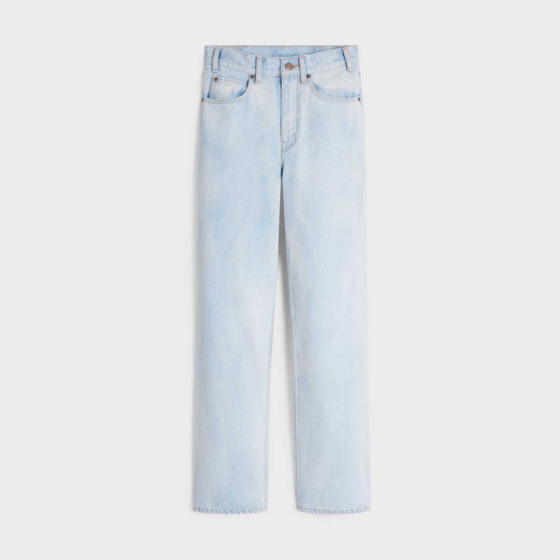 Celine Margaret Jeans In Sun-faded Wash Denim Pantolon Turuncu Açık Mavi | CL-592716