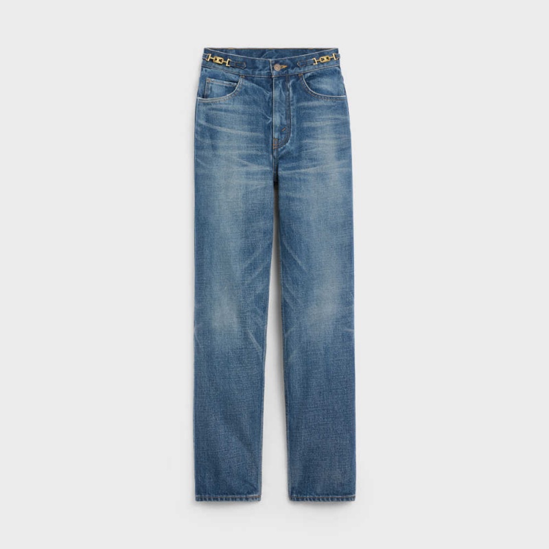 Celine Margaret Jeans In Union Wash Denim Pantolon Açık Mavi | CL-592715