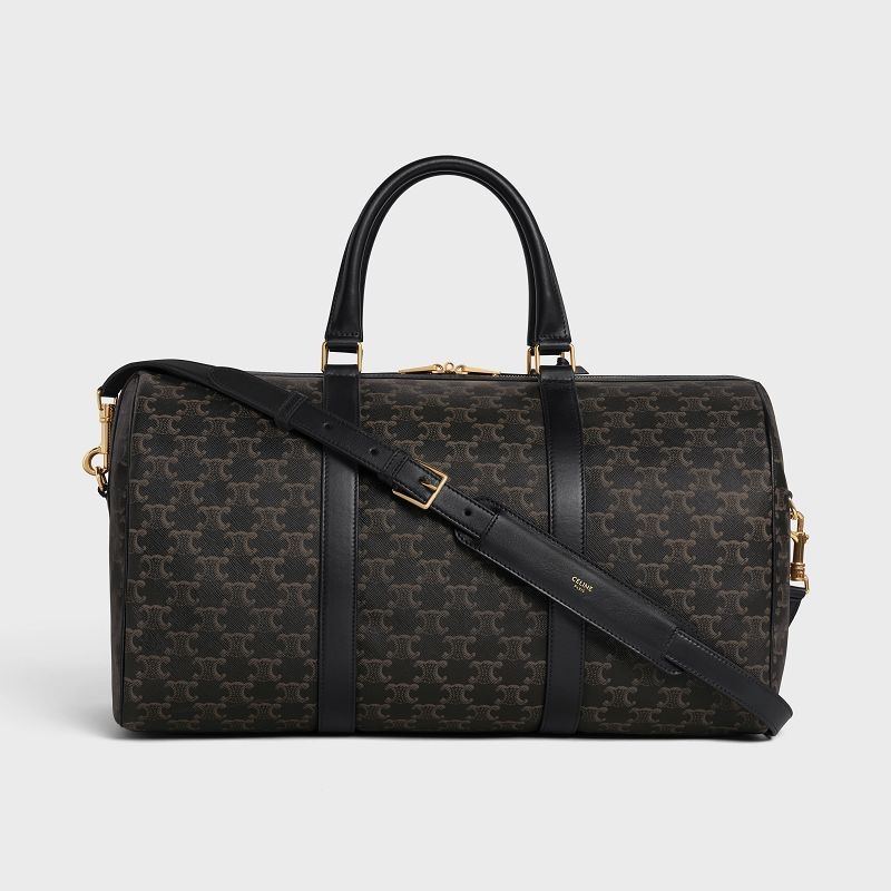 Celine Medium In Triomphe Kanvas And Calfskin Seyahat Çantası Siyah | CL-591821