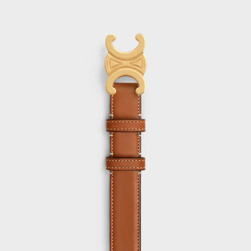 Celine Medium Triomphe In Natural Calfskin Kemer Kahverengi | CL-592457