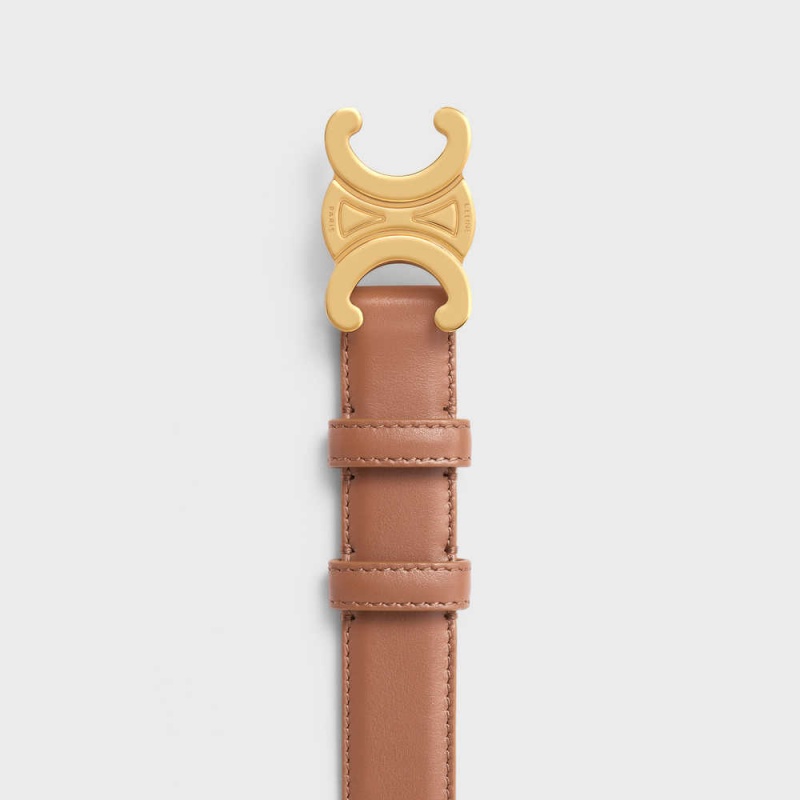 Celine Medium Triomphe In Smooth Calfskin Kemer Kahverengi | CL-592456