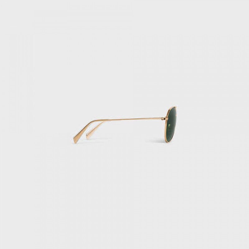 Celine Metal Frame 01 In Metal With Mineral Glass Lenses Güneş Gözlüğü Altın Yeşil | CL-591757