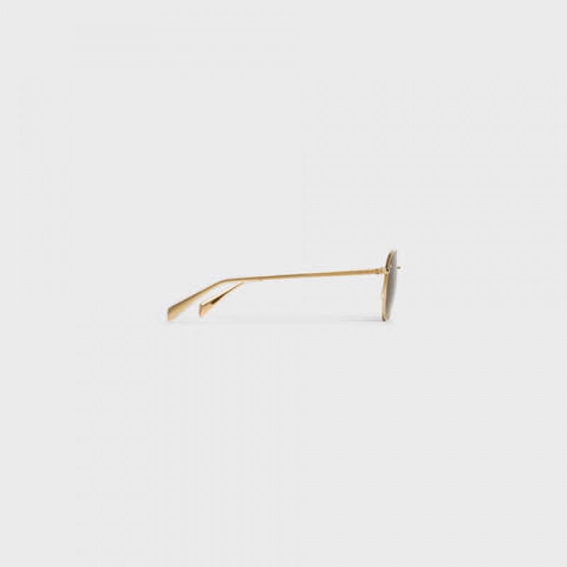 Celine Metal Frame 06 In Metal With Mineral Glass Lenses Güneş Gözlüğü Altın Yeşil | CL-591759