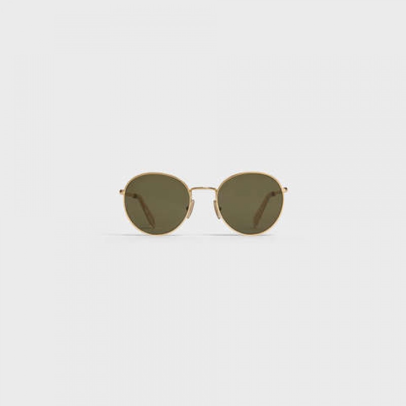 Celine Metal Frame 06 In Metal With Mineral Glass Lenses Güneş Gözlüğü Altın Yeşil | CL-591759