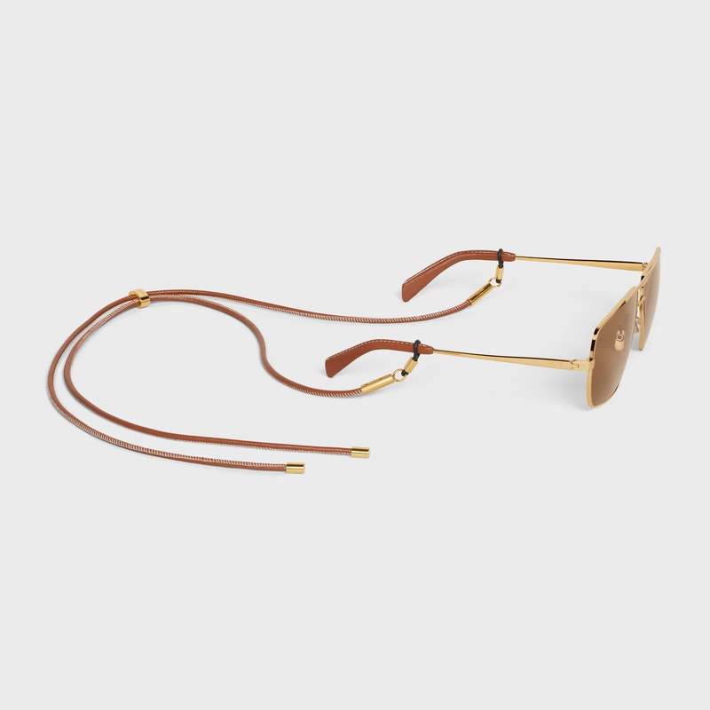 Celine Metal Frame 25 In Metal With Deri Güneş Gözlüğü Altın | CL-591756