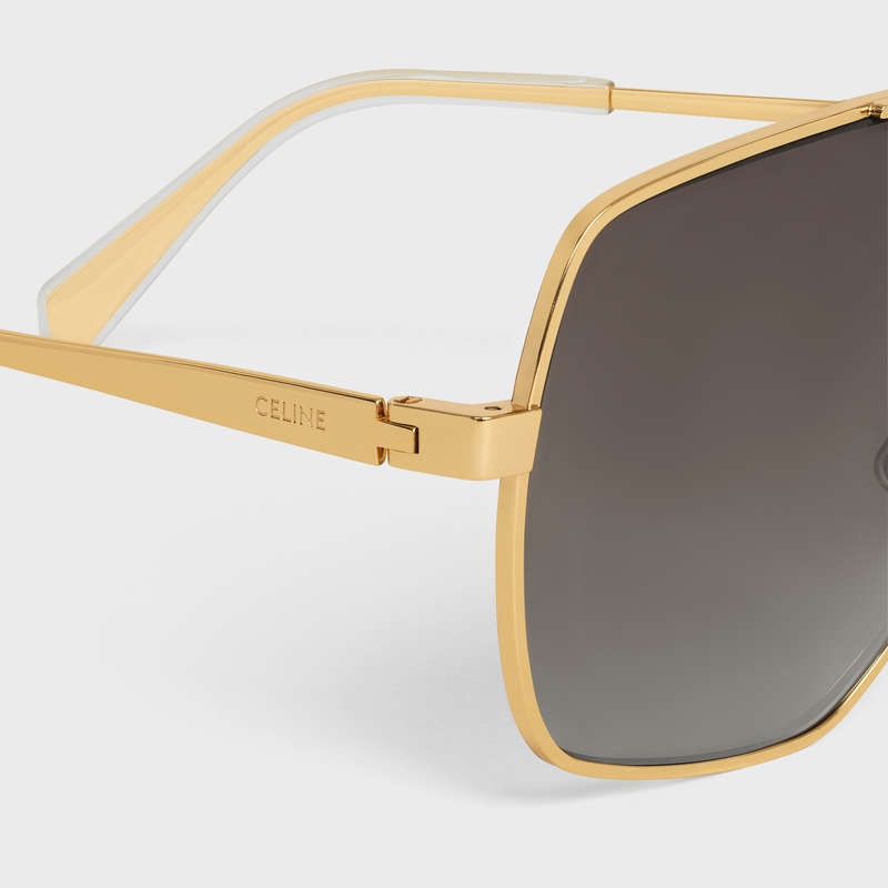 Celine Metal Frame 25 In Metal With Polarized Lenses Güneş Gözlüğü Altın Kahverengi | CL-591755