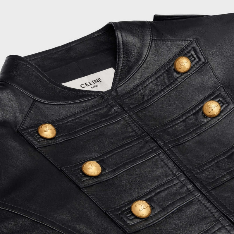 Celine Military Blouson In Soft Mont Siyah | CL-592686