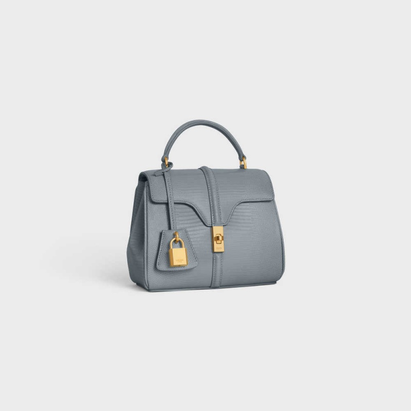 Celine Mini In Lizard 16 Mavi Gri | CL-593273