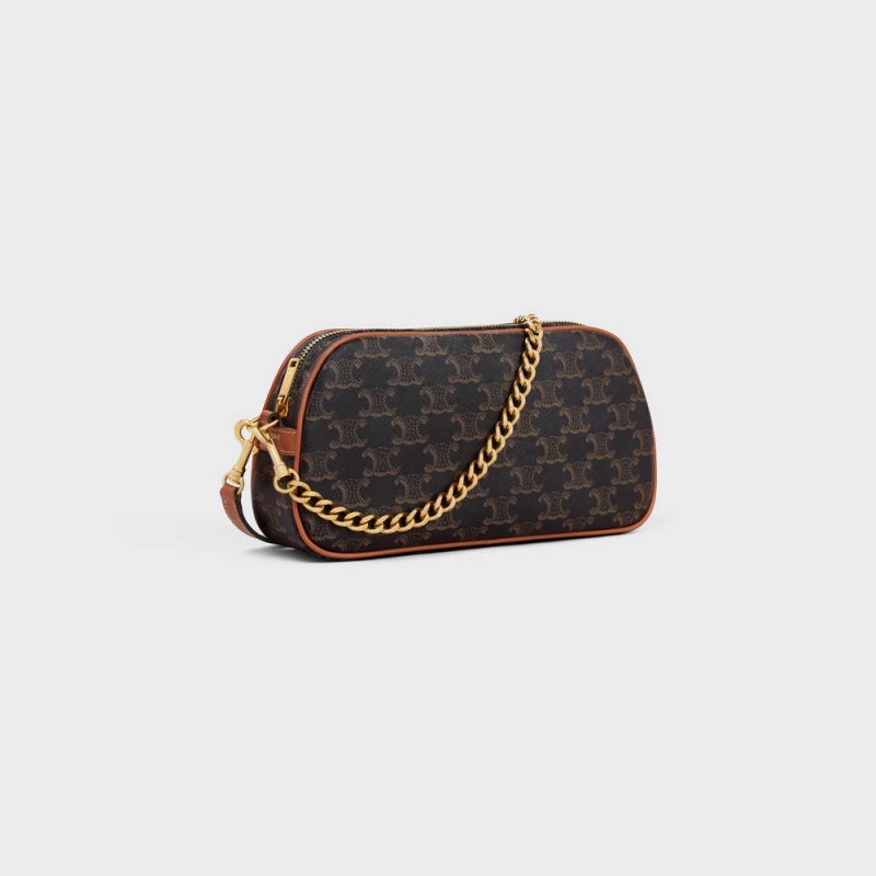 Celine Multi Bag In And Calfskin Triomphe Canvas Kahverengi | CL-593117