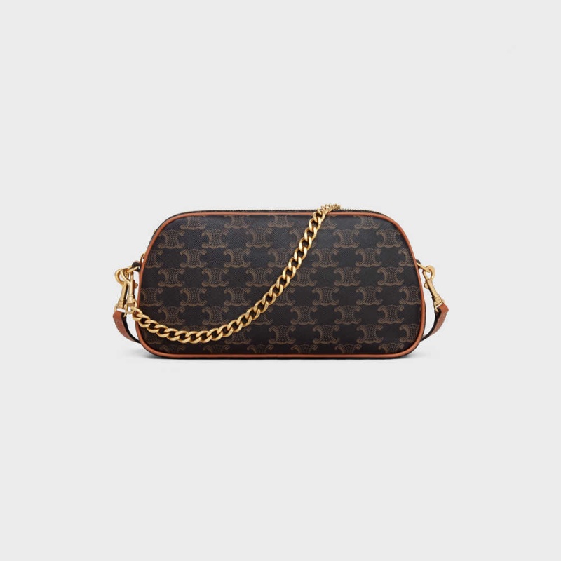 Celine Multi Bag In And Calfskin Triomphe Canvas Kahverengi | CL-593117