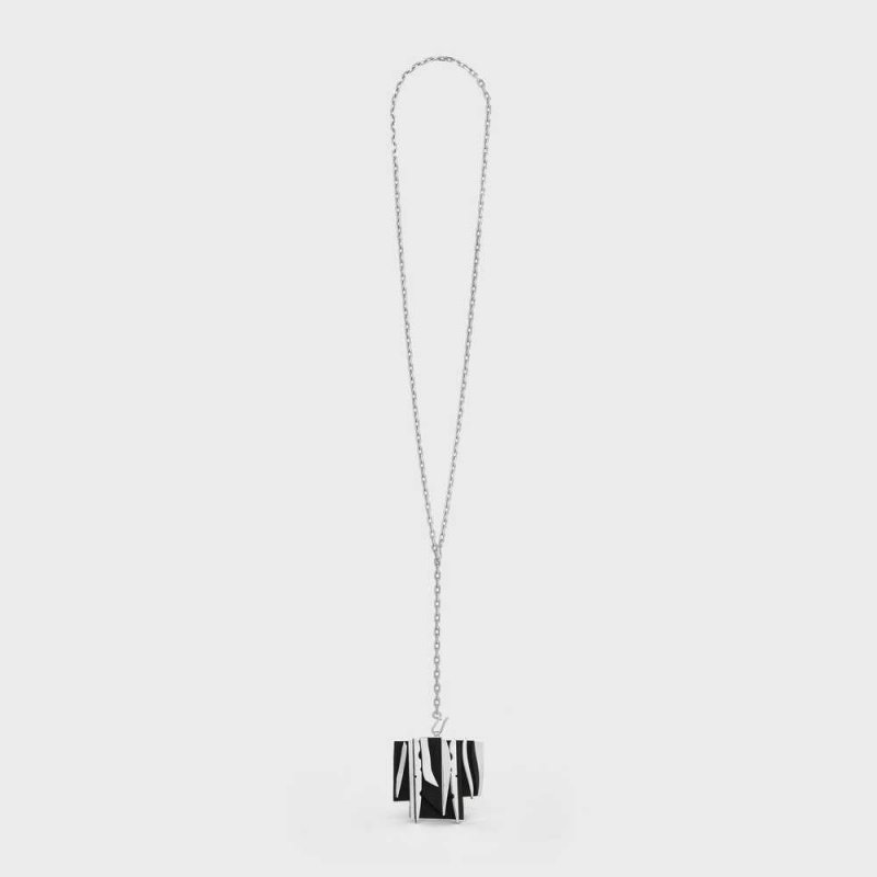 Celine Nevelson Project Sterling Silver And Oak Wood Kolye Gümüş Siyah | CL-592293