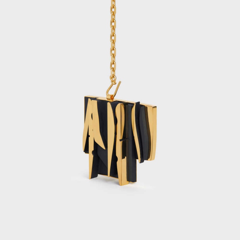Celine Nevelson Project Vermeil And Oak Wood Kolye Altın Siyah | CL-592292