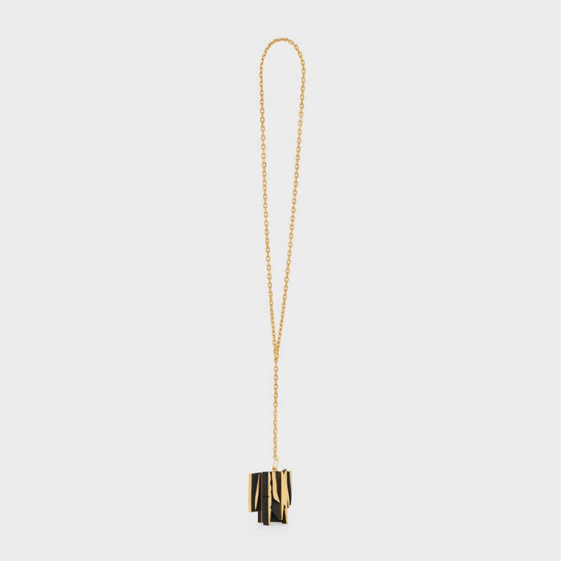 Celine Nevelson Project Vermeil And Oak Wood Kolye Altın Siyah | CL-592292