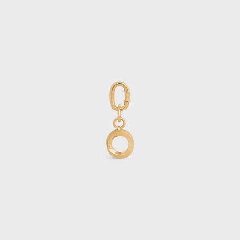 Celine O Charm In Brass Küçük Deri Ürünler Altın | CL-592934