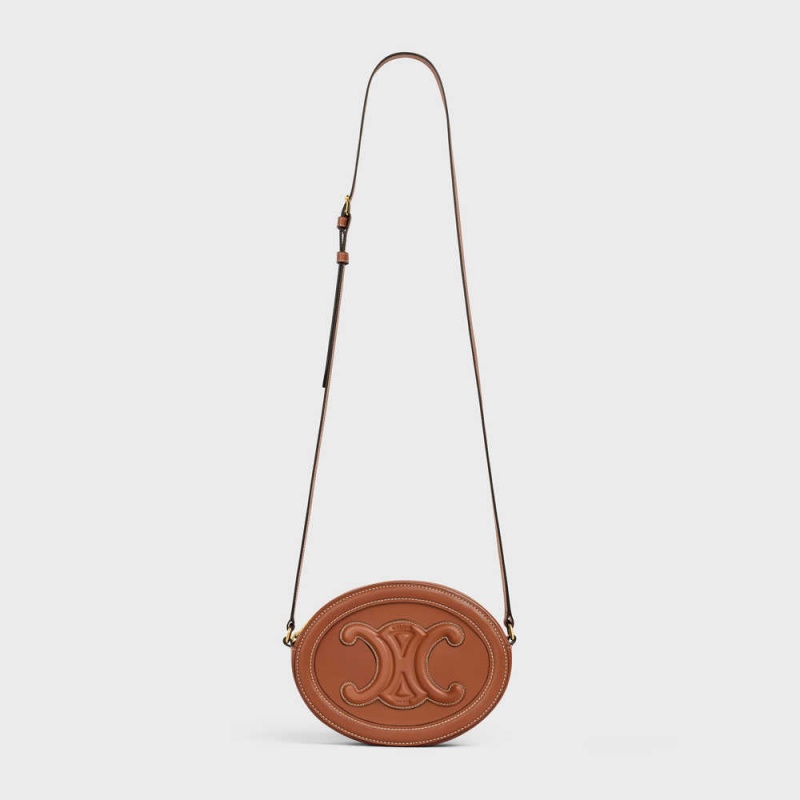 Celine Oval Bag In Smooth Calfskin Cuir Triomphe Kahverengi | CL-593158