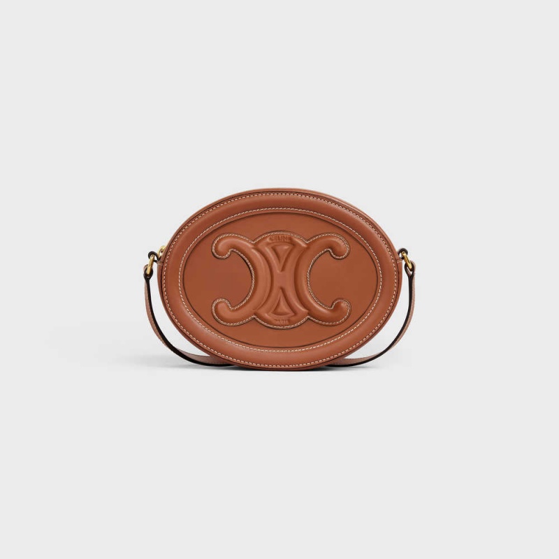 Celine Oval Bag In Smooth Calfskin Cuir Triomphe Kahverengi | CL-593158