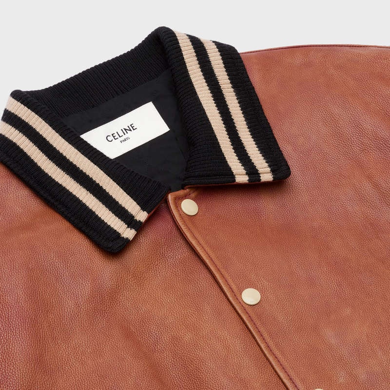 Celine Oversized Teddy In Grained Calfskin Blousons Mercan Siyah | CL-591967