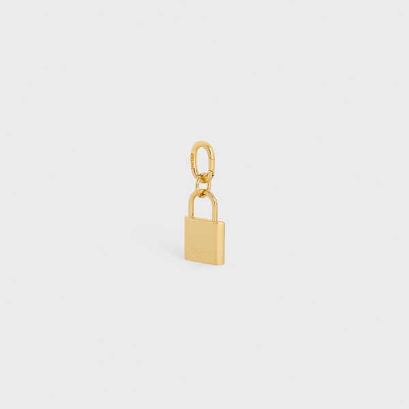 Celine Padlock Charm In Brass Küçük Deri Ürünler Altın | CL-592921
