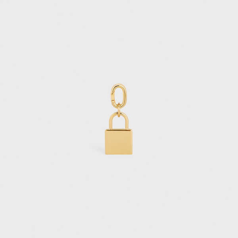 Celine Padlock Charm In Brass Küçük Deri Ürünler Altın | CL-592921