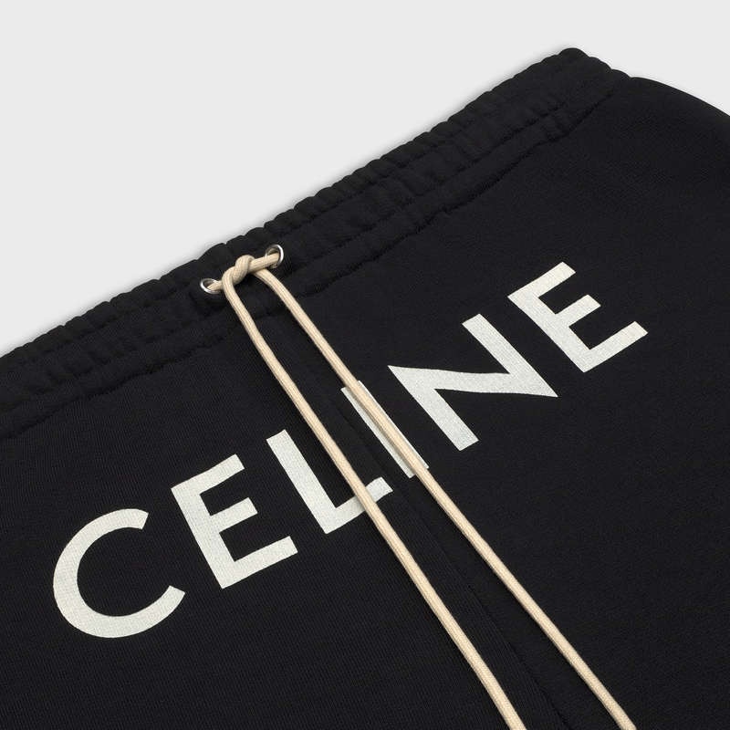 Celine Parça In Pamuklu Fleece Pantolon Siyah Beyaz | CL-592031