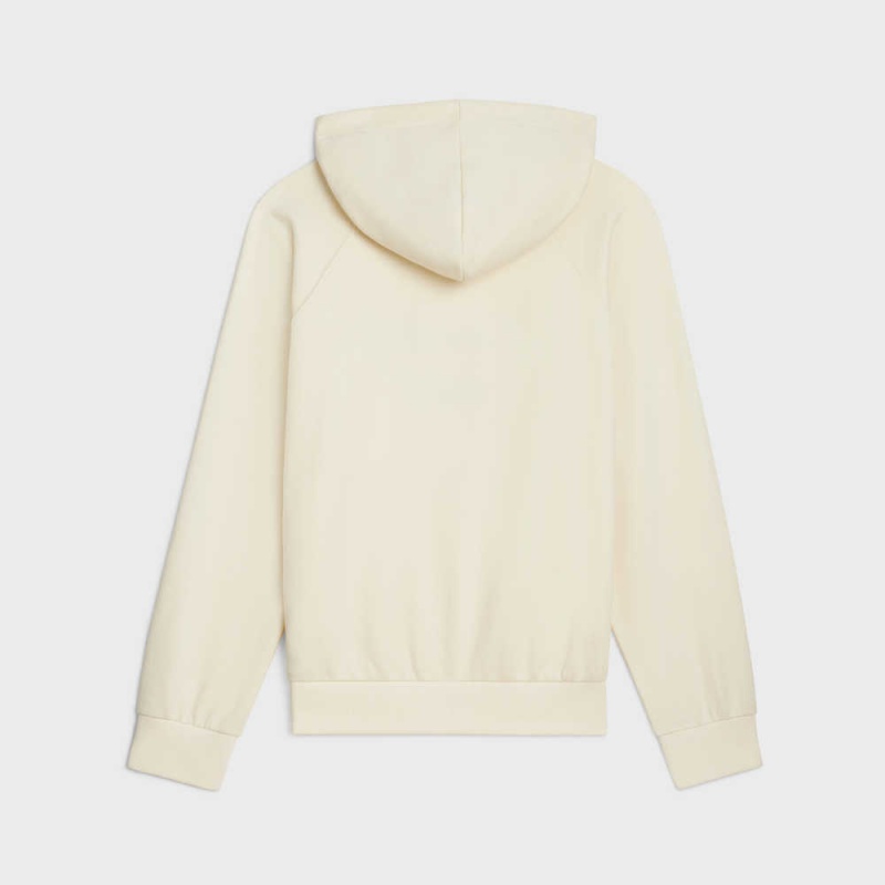 Celine Paris 70 S Hoodie In Pamuklu And Cashmere Tişörtü Beyaz Lacivert | CL-592807