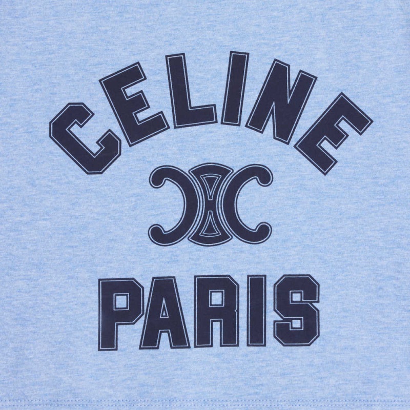 Celine Paris Tank In Pamuklu Jersey Tişörtü Mavi Lacivert | CL-592796